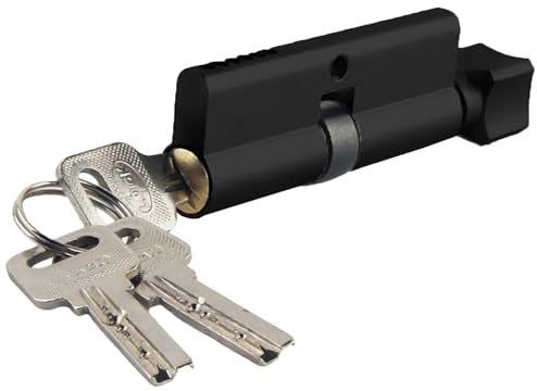 Cilindro de cerradura de puerta, cerradura de cilindro de giro de pulgar de aleación de Zinc, cerradura de puerta de madera for interiores, Hardware operado con llave en ambos lados de 70mm para dormi
