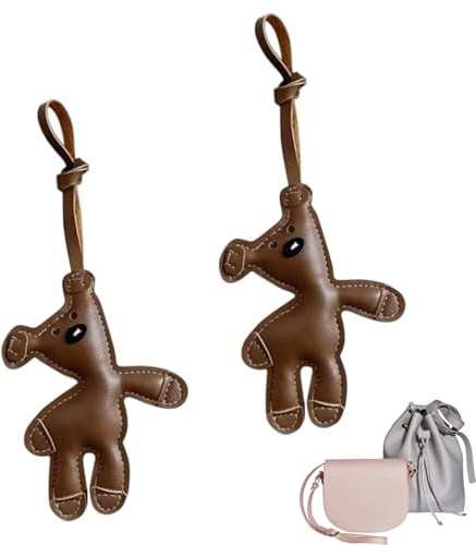 ZesNxj 2 Stück Damen Taschenanhänger, Niedlicher Brauner Bär Bag Charm, Moderne Einfachheit Taschen Anhänger Für Taschen, Schlüssel Und Schreibtaschen