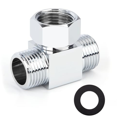 Adattatore per Deviatore Dell'acqua, 3 Voies T Raccordi per Tubo Flessibile G1/2 per Valvola Angolare, Bracci Doccia, Spruzzatore per Bidet, Raccordi per Tubi Flessibili