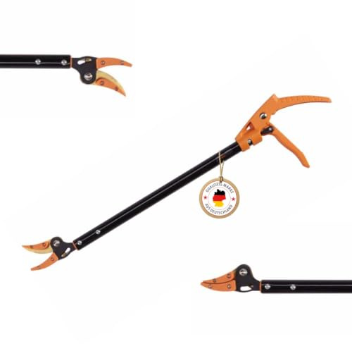 Profi-Partner Langstiel-Gartenschere 65 cm, Astschere, Titan-Klinge | Baumschere, drehbarer Griff, Haltefunktion, Teleskop, Aluminiumstiel, für Garten, leicht