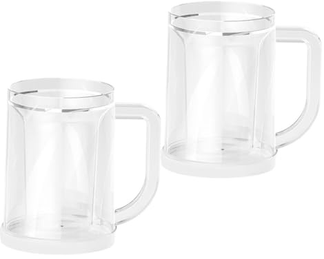 Ciieeo 2piezas Tazas Transparentes de Doble Pared para Bebidas Frías Vasos para Congelar para Cerveza Uso Verano para Bebidas Heladas