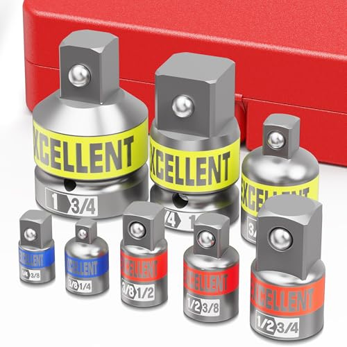 Faxdrts Adapter Satz, 8 Stück Stecknussadapter Set, Stecknuss Adapter für Ratschen 1/4 3/8 1/2 3/4 1 für Nuss Knarren Steckschlüsseln