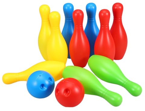 SOIMISS Juego De Bolos para Niños Grandes 17 Cm, Set De Bolos para Interior y Exterior, Juguetes Interactivos para Niños Pequeños, 10 Piezas 2 Bolas, Material Seguro y Resistente para Juego Familiar
