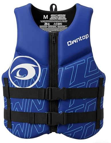 Owntop Giubbotto Galleggiante per Adulti | Aiuto al Galleggiamento in Neoprene Pieghevole con Doppie Cinghie in Vita | Gilet di Galleggiamento Leggero per Barca, Kayak, Paddle e Pesca
