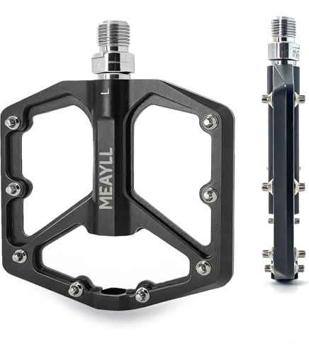 Pedali per bicicletta in alluminio CNC con cuscinetti sigillati e DU in acciaio Cr-Mo, antiscivolo con 16 chiodi, pedali piatti da 9/16 per MTB, bici da corsa
