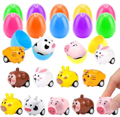 Moerstar 24 Piezas Huevos de Pascua Con Sorpresa, Huevos Sorpresa, Huevo de Pascua, Caça Aos Ovos Decoraciones de Fiesta (Estilo 2)