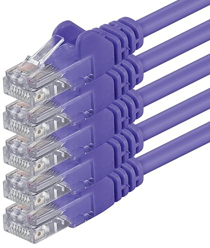 1aTTack.de 5X 5m Câble Réseau Cat6 Cat 6 - RJ45 Ethernet LAN DSL Routeur Modem - Violet
