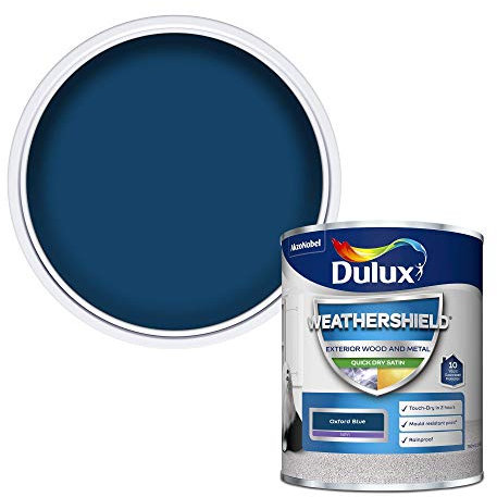 Dulux Weather Shield Quick Dry Satin Paint, 750 ml - Oxford Blue