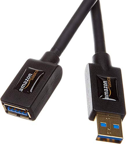 Amazon Basics USB-A auf USB-A 3.0-Verlängerungskabel (A-Stecker auf A-Buchse) 1 m, Schwarz