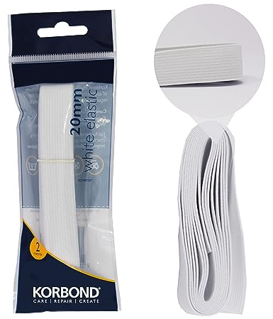 Korbond - Élastique 20 mm x 2 m Blanc
