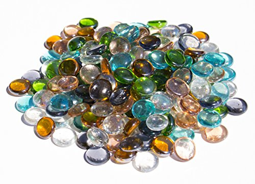 900g Glasnuggets transparent, ca.18-22 mm bunte Deko Mosaiksteine ca. 180St Dekosteine