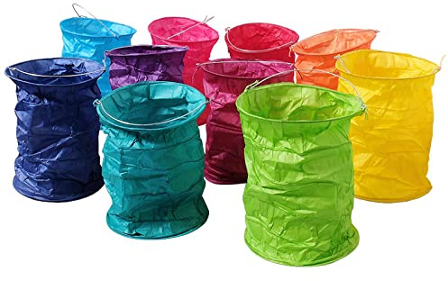kadoh Papier-Lampions (10 St.) • Lichtertüten in Rainbow • Partydeko für Hochzeit, Geburtstag, Fasching • Größe M