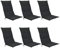 Beautissu 6er Set Hochlehner Auflagen Set Base HL 120x50x6cm Sitzkissen Rückenkissen Stuhlkissen für Gartenstühle Sitzpolster Graphitgrau