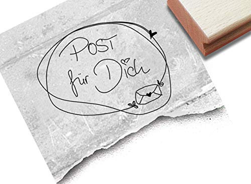 Stempel Textstempel POST FÜR DICH in Handschrift - Schriftstempel Liebesbrief Karten Briefe Geschenkanhänger Geschenk Deko - zAcheR-fineT