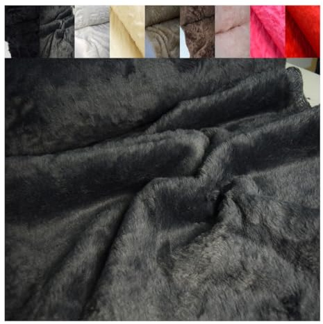 Fabrics-City Grau softig zotty Teddyfell kurzhaarig Stoff für Kinder, Dekoration, Kleidung, Kuscheltiere, DIY-Projekte, weich, kuschelig, geeignet Nähen, Basteln, Heimtextilien, 4143