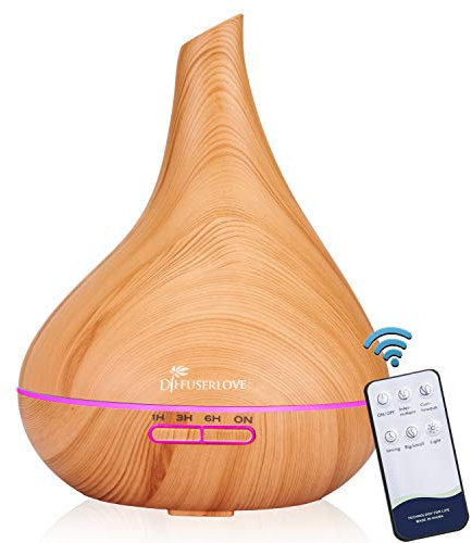 Diffuserlove Diffuser Luftbefeuchter Aroma Diffuser 500ML Ultraschall Luftbefeuchter Trag usor Cool Mist Humidifier mit Fernbedienung