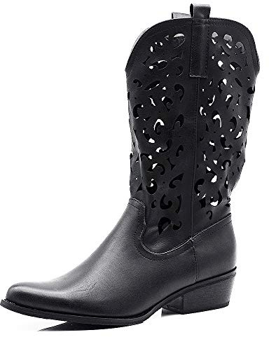 IF Fashion Stivali Stivaletti Texani Cowboy Western Scarpe da Donna Punta Camperos Etnici 629