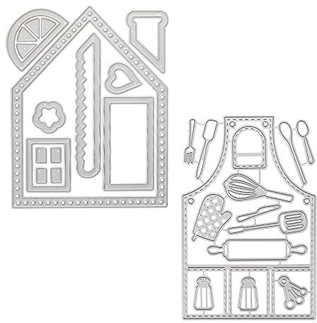 House and Kitchen Cutting Dies Stencil Metal Template Molds, Embossing Tool Die Cuts for Card Making Album Paper Scrapbooking DIY Etched Dies Craft