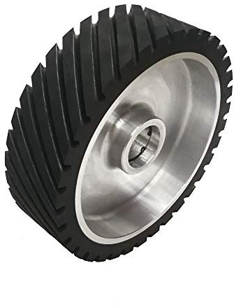 Rueda de contacto de goma ranurada de 250 * 75 mm, lijadora de banda equilibrada dinámicamente , juego de bandas de lijado de rueda , B 12,7 mm instalado