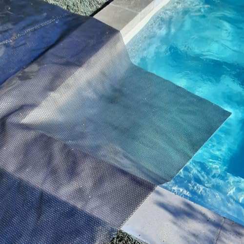 EDENEA - Bâche Solaire Piscine - Gris Silver - Rectangle - Epaisseur 350 Microns Haute Performance-Œillets Offerts-Idéale Piscine Hors Sol et Enterrée - Bache Piscine Bulles 9 x 4 m