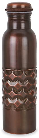 Zap Impex Travellers Antik-Wasserflasche aus reinem Kupfer Ayurveda-Vorteile Wasserflasche Joint Free 900ml