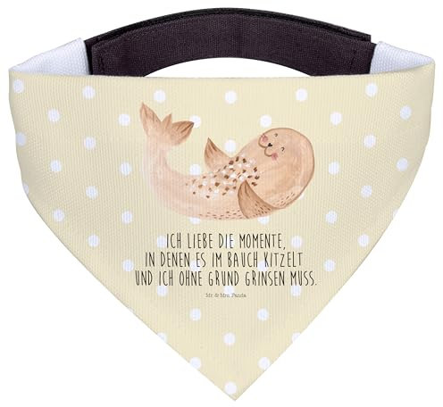 Mr. & Mrs. Panda Hunde Halstuch Robbe Liegen - Geschenk, für Hund, Hundehalstuch, Bandana, Nordsee, Strand, Ostsee, Lustige Sprüche, Robben, Seehund, Dreieckstuch, Freude