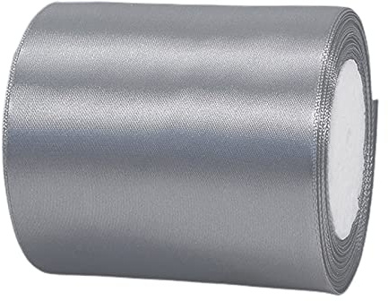 22m Satinband Geschenkband Silber 100mm Breit,Auto Seidenband Silber Dick Schleifenband Satin Dekoband Geschenkverpackung Deko Band Stoffband für Halloween Weihnachten Hochzeit Geburtstag