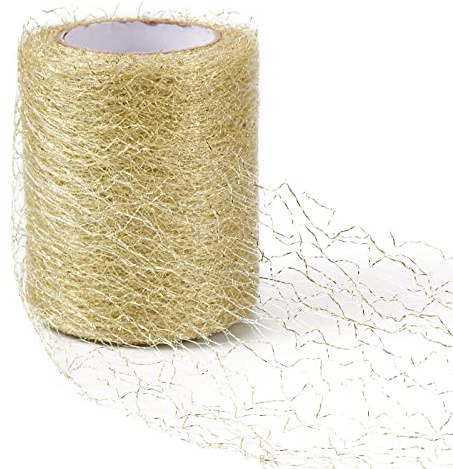 Pandahall 20Yard/Roll Mesh Ribbons Spider Web Lace Net Tulle Fabric Tulle Roll Fabric for DIY Gift Wrapping Decoration