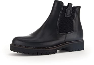 Gabor Mujer Botines, señora Botas Chelsea,Plantilla Desmontable,botín,Bota de Deslizamiento,Botas,Plano,Negro (Schwarz) / 57,40.5 EU / 7 UK