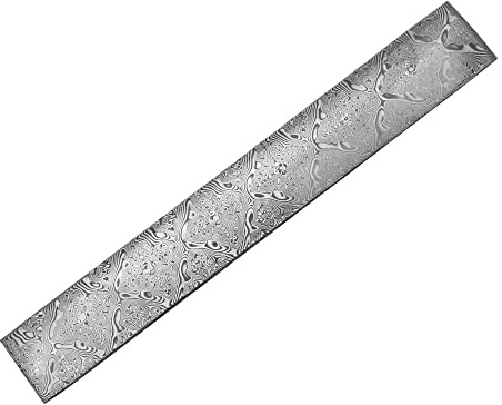 Aibote 60HRC Voller Harter Damaszener Stahl (10Cr15CoMov+9Cr18MoV),Handgefertigter Rostfreier Damaszenerstahl Messer Billet Bar Leere Klinge DIY Material für Schere Messer Machen (300x50x4mm,E)