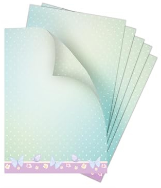 Briefpapier-Set 25 Motivpapier DIN A4 Motiv Raute blau beidseitig von Hand beschreibbar und mit allen Druckern und Kopierern bedruckbar für Geburtstag Jubiläum Hochzeit Menükarte Dank Geschenk
