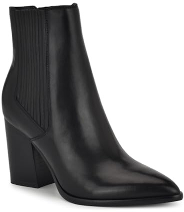 Nine West Cleeo, Botas Cortas al Tobillo Mujer, Piel Negro 001, 41 EU