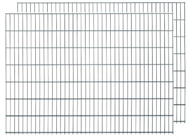 Doppelstabmatten, 2 Stück, Gesamtlänge 4 Meter, Höhe & Farbe wählbar - Drahtstärke: 6/5/6 mm - Maschung: 200 x 50 mm (L 4 m, H 143 cm, Anthrazit)