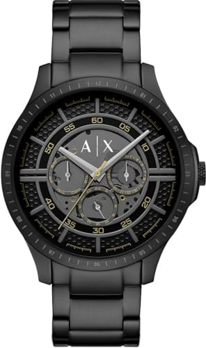 Armani Exchange Watch for Men, Quarz Multifunktionales Uhrwerk und 46mm Gehäusegröße mit Edelstahlarmband