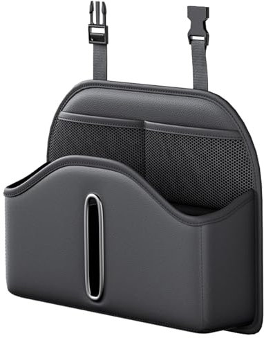 Auto-Organizer, Auto-Rücksitz-Organizer, tragbarer Auto-Kopfstützen-Rücksitz-Organizer für Auto, SUVs und Wohnmobile, Auto-Organizer mit Trittmatte und Taschen für Flaschen, Spielzeug, Bücher,