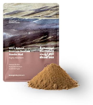 Numeira Polvere di fango del Mar Morto 100% pura, ricca di minerali, scrub delicato del viso, pulizia profonda, scrub del corpo e maschera di fango, pulizia dei pori e disintossicazione della pelle
