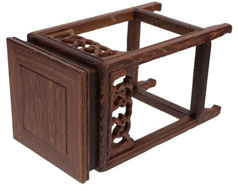 Vaguelly Wood Plant Stand Mini Plant Display Stool Small Wooden Flower Pot Pedestal Jade Base for Indoor Outdoor Modern Planter Holder