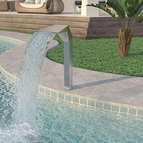 HUIBBGO Fontana da Giardino in Acciaio Inossidabile, cascate da Esterno, Fontana da Piscina