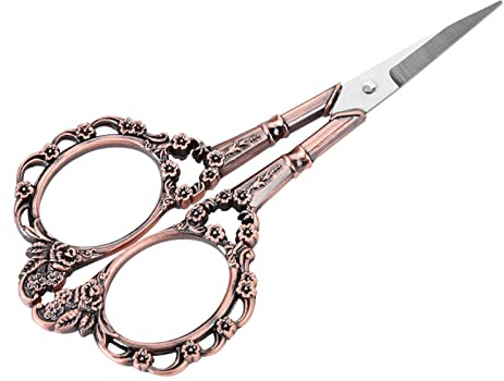 KooingTech Vintage Schere Edelstahl Nähen, Vintage Blumen Muster Nadelstickung Stickerei Edelstahl Schere, Nähschere Für Haushalt DIY Nähzubehör