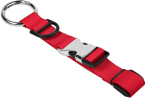 Wisdompro Añade una Bolsa de Equipaje para Chaqueta, Correa de Clip de Transporte con Hebilla en D, Clip de Viaje para Bolsa, cinturón de Maleta de Equipaje Resistente, Color Rojo