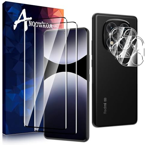 Anoowkoa 2+2 Pezzi Vetro Temperato per Xiaomi Redmi Note 14 Pro 5G + Fotocamera Pellicola Protettiva,Protezione Schermo Anti Graffio Ultra Resistente