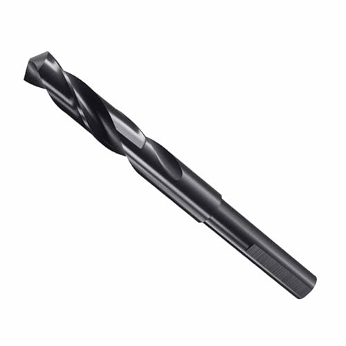 CoCud Drill Bit, 15mm Cutting Diameter, 1/2 Reduced Shank 3-Flat 4341 HSS Nitriding Black 118° Cutting Angle Bits - (Applications: for Drilling Plastic Wood)