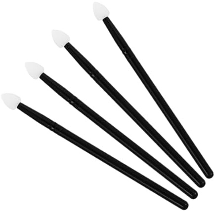 POPETPOP Kit De 4 Pinceaux Pour Fard à Paupières Noir Et Blanc, Petit Format, Applicateur Eyeliner Et Maquillage Des Yeux, Femmes, Usage Quotidien Et Voyage, Accessoires Cosmétiques Essentiels