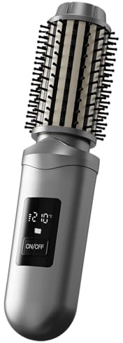 Cepillo Rizador Térmico,Recargable Con Calor De 2600mAh,Cepillo Alisador Para El Cabello - para Casa, Salón de Belleza, Barbería, Peluquería, Dormitorio, Viaje y Vacaciones