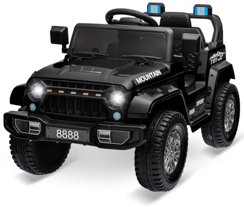 Coche eléctrico infantil de 2 plazas de 12 V con mando a distancia parental, Quad vehículo eléctrico con Bluetooth,y faros LED, coche eléctrico todo terreno 3 velocidades ajustables para niños 3+ años