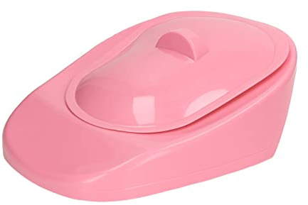 PP Bedpan Household Portable Smooth Elderly Patient Bed Pan with Lid Handle Pregnant Woman (Pink)