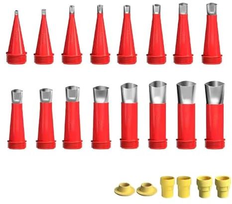 Set di 22 strumenti di finitura per calafataggio, 16 ugelli intercambiabili, base con 6 supporti per fori precisi per lavandino, vasca, lavori di sigillatura, set di ugelli per sigillatura