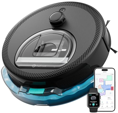 Lefant M330 Pro Robot Aspirapolvere Lavapavimenti con Mappatura, Laser dToF, 5000Pa, Evitamento Ostacoli PSD, Rilevamento Tappeti, Zone Vietate, WiFi Alexa App, Ideale per Peli di Animali e Tappeti