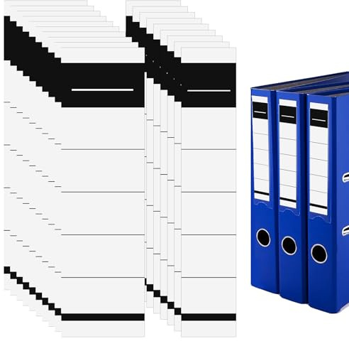BRITIVIVE 100 Stück Ordnerrücken Selbstklebend Set 5.4 x 19cm & 3.6 x 19cm Ordnerrücken Rückenschilder Einstecken Schmal und Breit Set Aktenordner Aufkleber für Schule Büro Familie