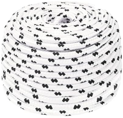 Arbeitsseil Weiß 10 mm 100 m Polyester geflochtenes Dickes Seil mit hoher Bruchfestigkeit 1300 kg für Garten Werkstatt und Deko, vielseitiges Tau Seil für Innen und Außen